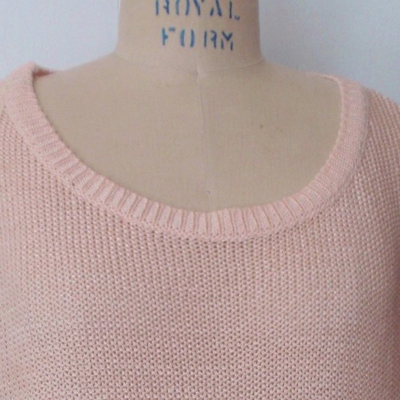 H&M PEACH COATED SHAKER CREWNECK LONG SLEEVE SWEATER L NWT - Picture 5 of 7